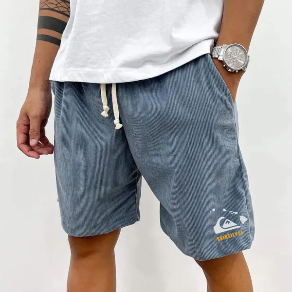 Men's Retro Casual Printed Corduroy Shorts - Cotosen.com Men's Retro Casual Printed Corduroy Shorts - Cotosen.com
