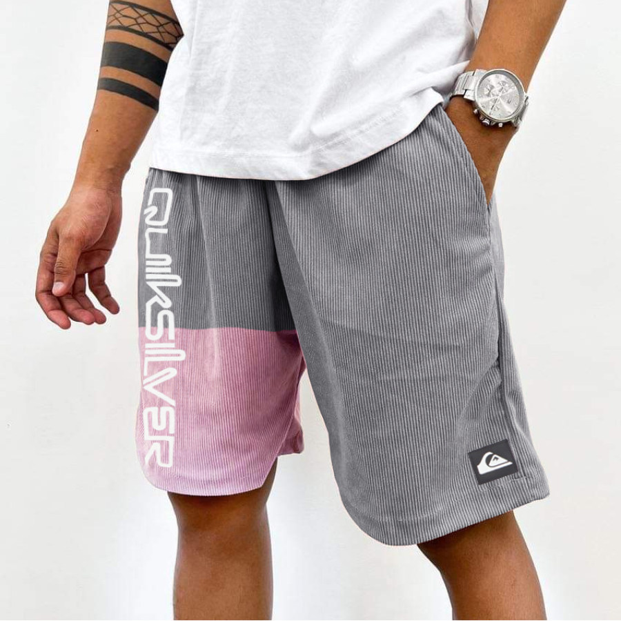 

Pantalones Cortos De Pana Estampados Casuales Retro Para Hombre