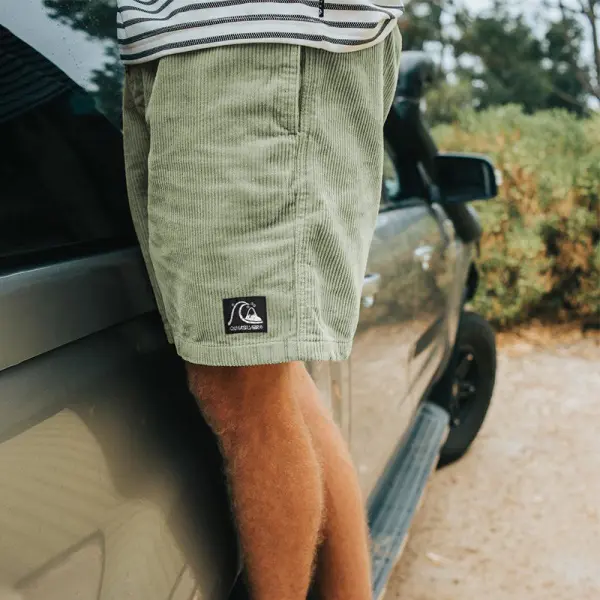 Men's Shorts Quiksilver Corduroy Shorts Men's Surf Shorts Vintage Corduroy Shorts 5 Inch Walk Shorts Board Shorts Light Green light green forest green Summer - Cotosen.com