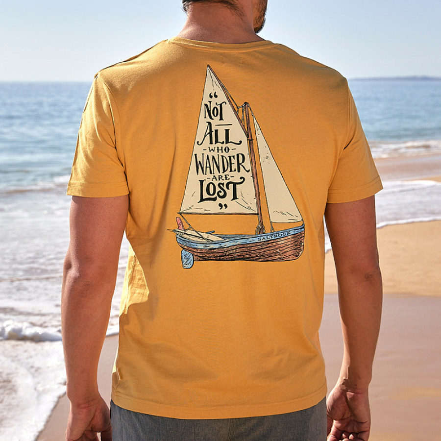 

Saltrock Lost Ships Surf Mens Casual T-Shirt Short Sleeve Light Yellow Crew Neck Tee