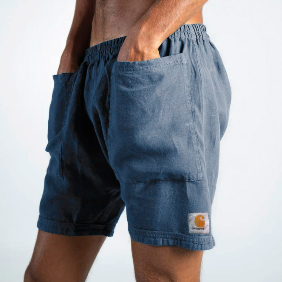 

Men's Shorts Retro Surf Beach Shorts Daily Pocket Casual 5 Inch Shorts Blue