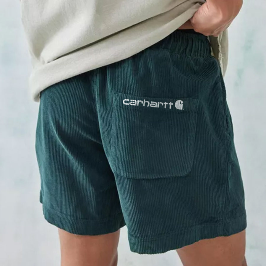

Men's Surf Shorts Vintage Corduroy Hawaiian Board Shorts Drawstring Everyday Shorts Blue