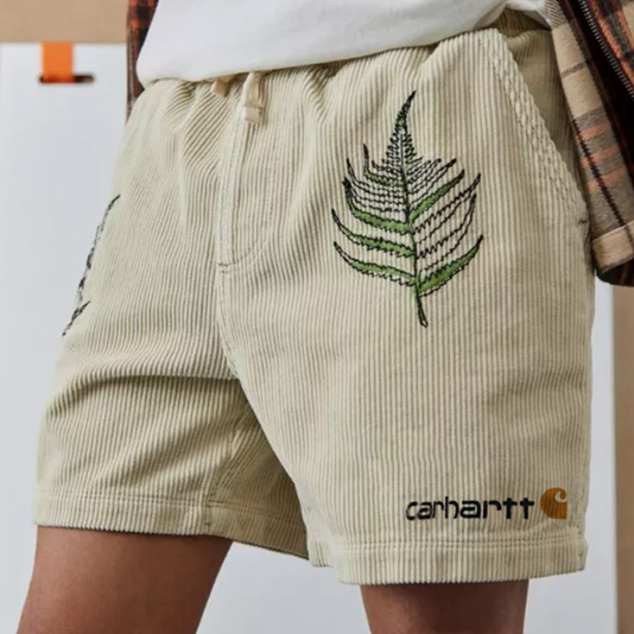 

Men's Shorts Retro Corduroy 5 Inch Shorts Surfing Beach Shorts Daily Casual Printing