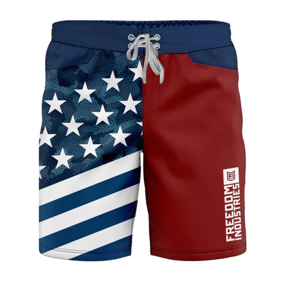 

Men's Swimming Surf Shorts American Flag 1776 Independence Day Print Shorts Casual Comfortable Shorts