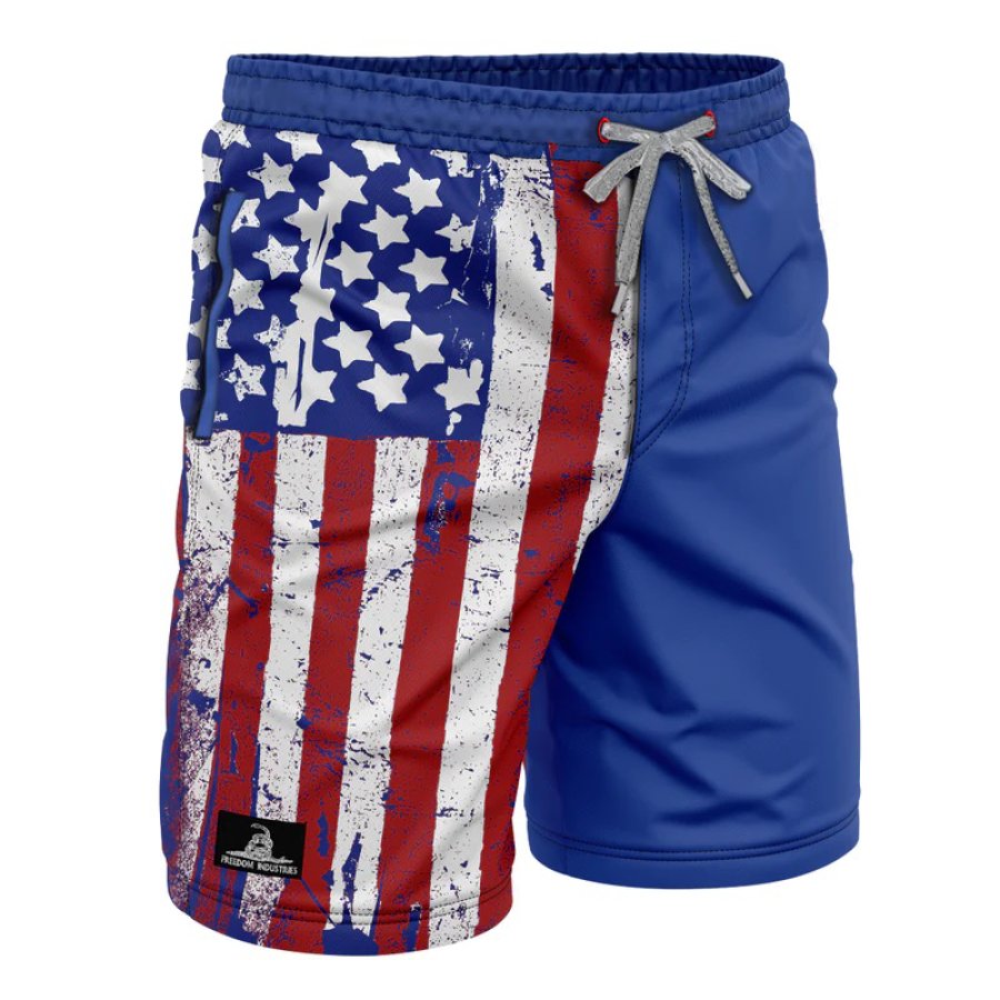 

Men's Swimming Surf Drawstring Shorts American Flag 1776 Independence Day Print Shorts Casual Comfortable Shorts
