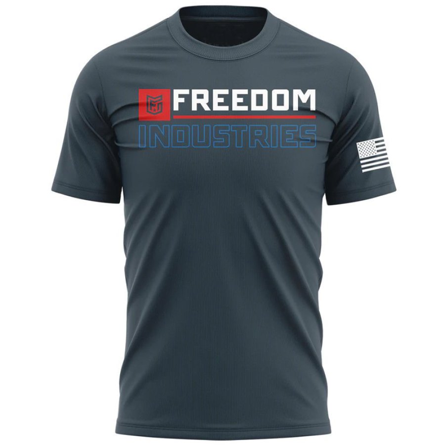 

Camiseta Masculina Freedom Com Estampa De Bandeira Americana E Estampa Gráfica Respirável E Confortável