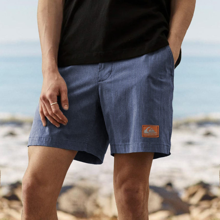 

Men's Surf Shorts Beach Corduroy Shorts Retro Daily Casual 5 Inch Shorts Versatile Blue