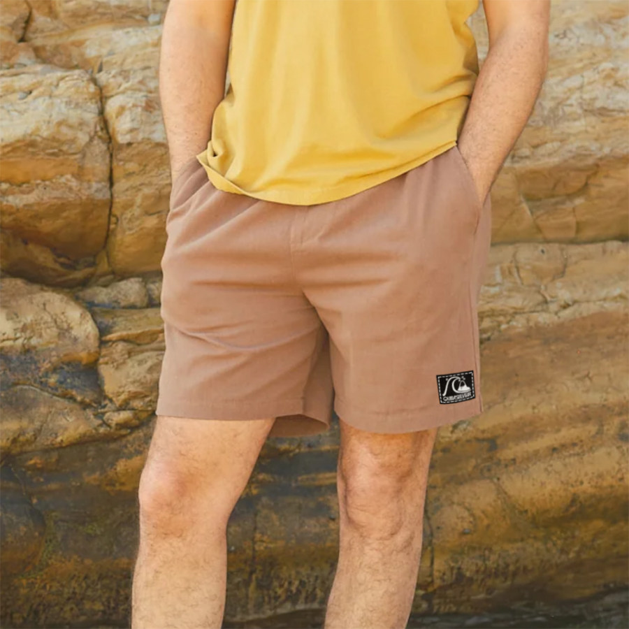 

Men's Shorts Retro Surf Beach Shorts Daily Casual 5 Inch Shorts Cotton Linen Shorts