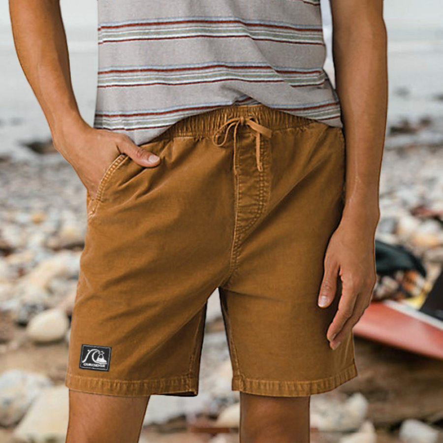 

Men's Corduroy Shorts Beach Surf Shorts Daily Casual 5 Inch Shorts