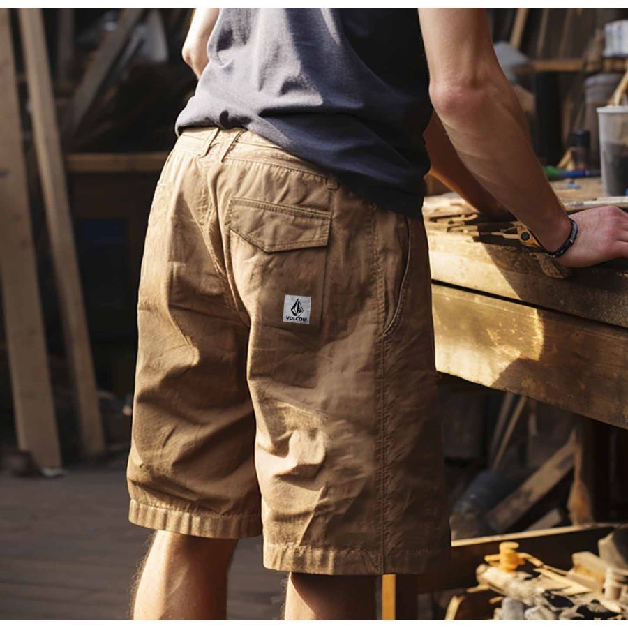 

Men's Cargo Shorts Vintage Volcom Multi-Pockets Summer Daily 11 Inch Regular Fit Tech Duck Shorts