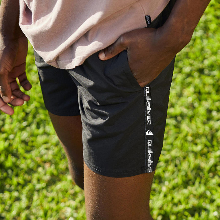 

Men's Surf Shorts Beach Quick Dry Breathable Simple Daily Casual 5 Inch Shorts Black