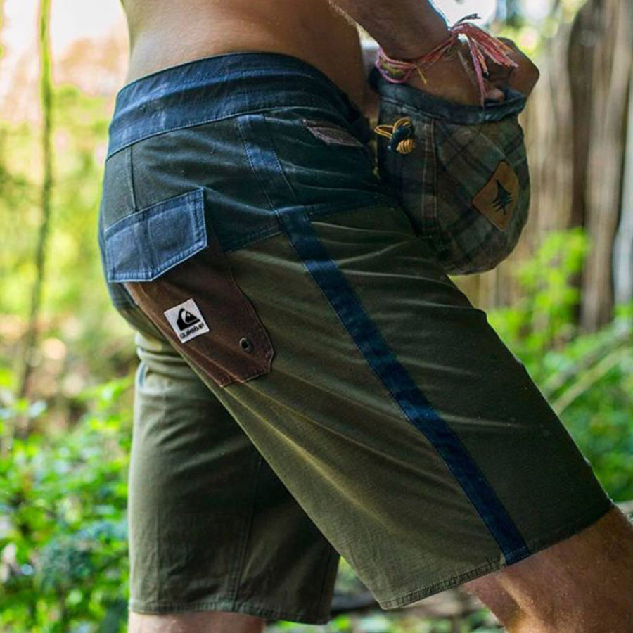 

Men's Shorts Outdoor Wear-resistant Pocket Splicing Tooling Retro Shorts