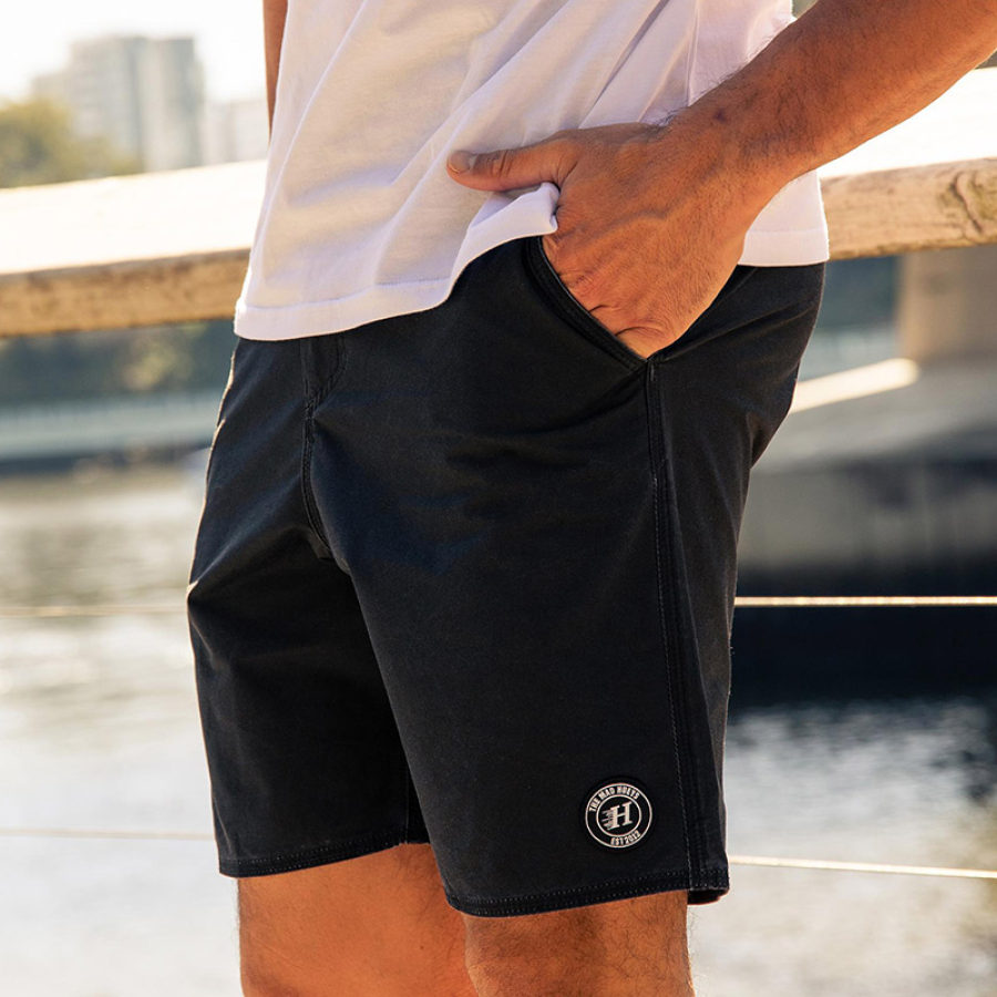 

Men's Surf Shorts Casual 5 Inch Shorts Daily Simple Black