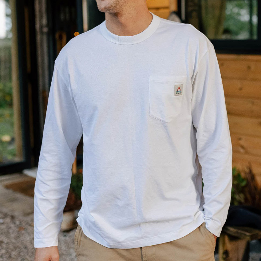 

Men's Casual Pocket Cotton Long Sleeve T-Shirt