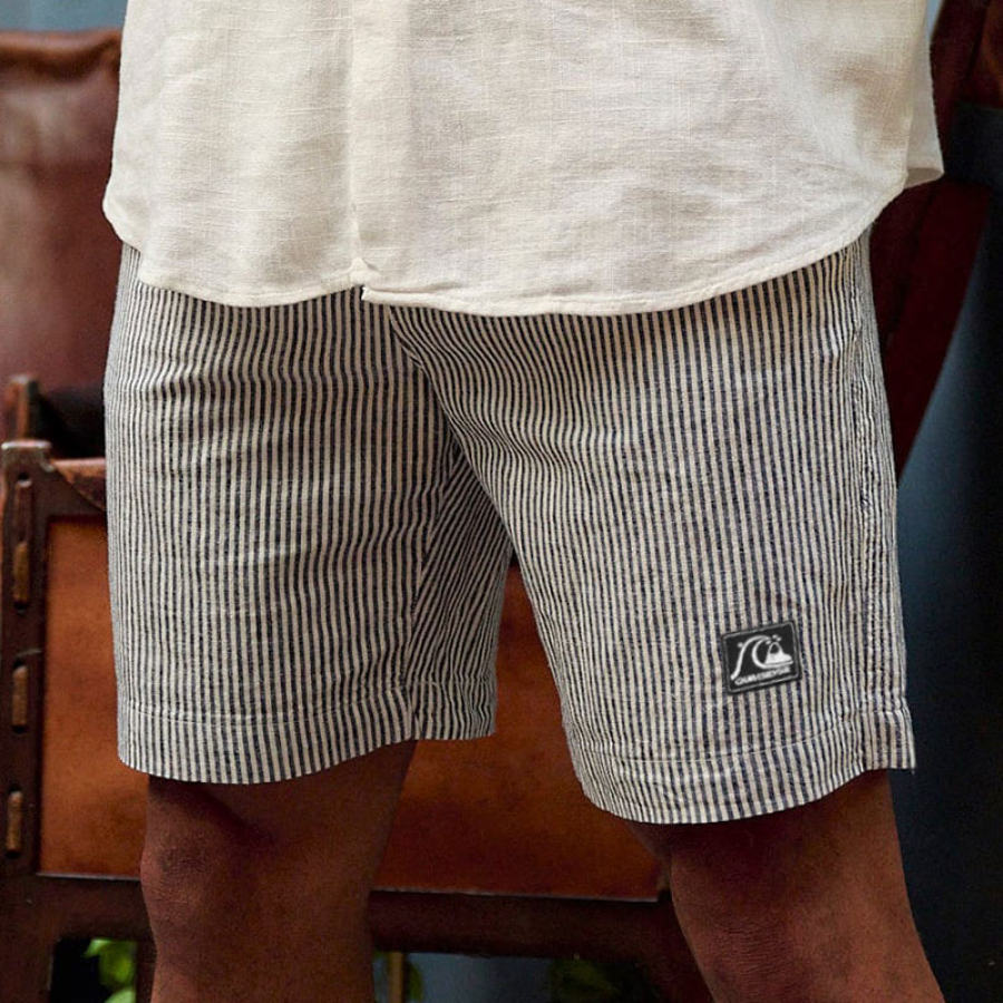 

Pantaloncini Da Uomo Stampa A Righe Pantaloncini Casual Da 5 Pollici Pantaloncini Da Surf Da Vacanza Semplici