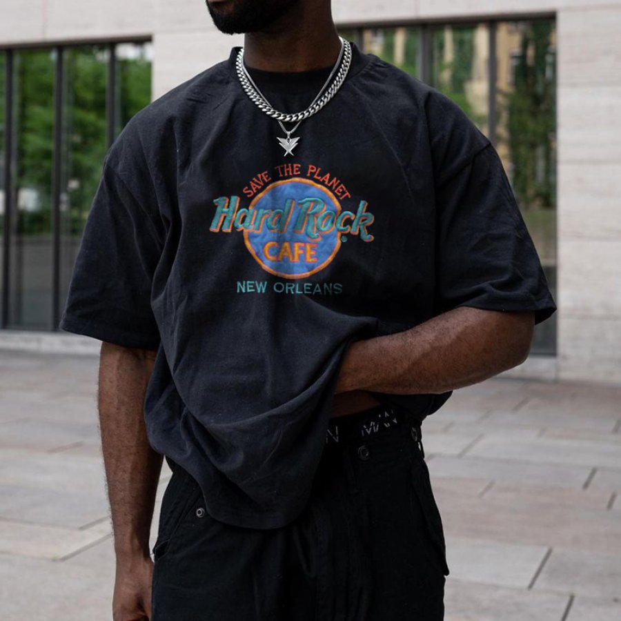 

Men's Hard Rock Oversized Vintage Tee
