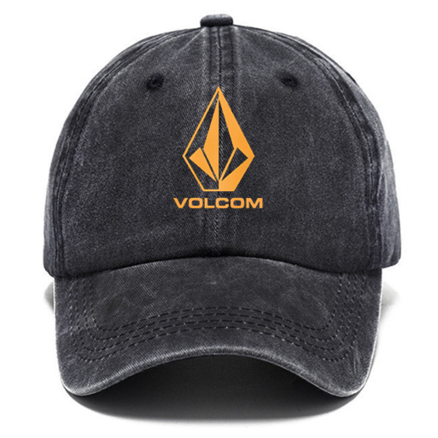 

Chapéu De Sol De Algodão Lavado Vintage Volcom Boné Casual Ao Ar Livre Preto