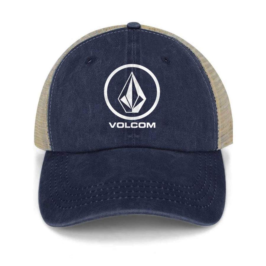 

Chapeau De Soleil Panneau Maille Coton Lavé Vintage Volcom Cap Bleu Marine