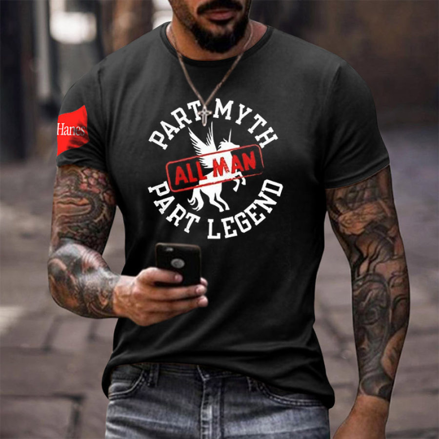 

Camiseta Masculina Hanes Camiseta Retrô Com Estampa Mito Padrão Manga Curta Casual Diário