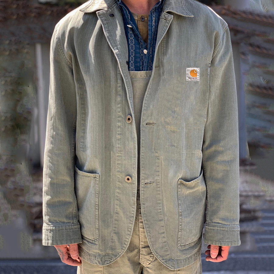 

Chaqueta Retro Casual Con Estampado De Solapa