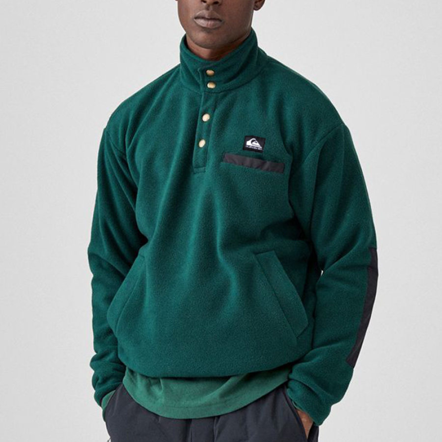 

Herren-Fleece-Sweatshirt Mit Halboffenem Kragen Grün