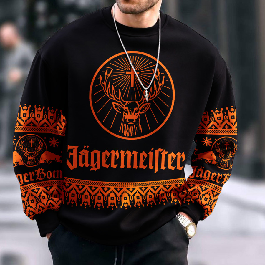 

Sweat-shirt De Noël Décontracté Unisexe Jagermeister Imprimé Pull-over JägerBomb Sweat-shirt