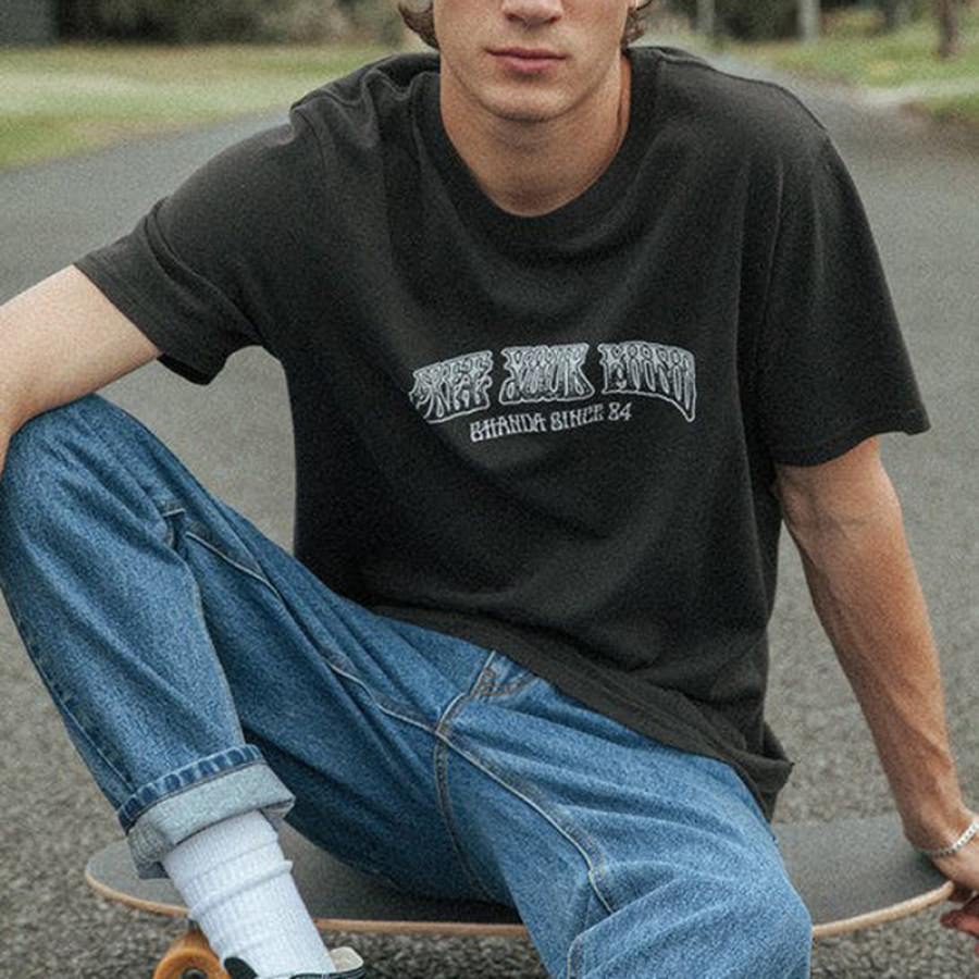 

Винтажная футболка унисекс с принтом скейтборда