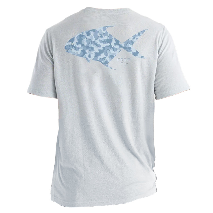 

Freefly Sea Fishing T-Shirt Für Herren Lässiges Urlaubs-Kurzarm-T-Shirt