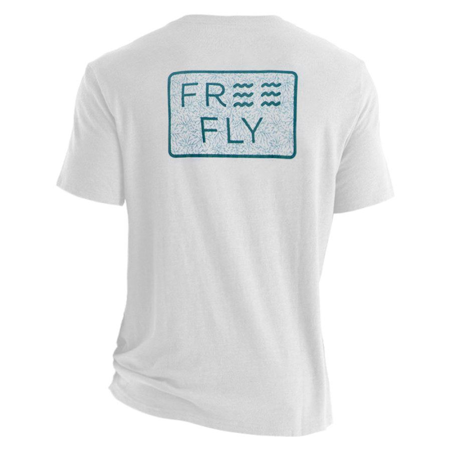 

T-shirt De Pêche En Mer Freefly Pour Hommes Décontracté Vacances Manches Courtes