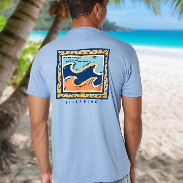 Men's Surf Print Beach Resort T-shirt - Salolist.com 