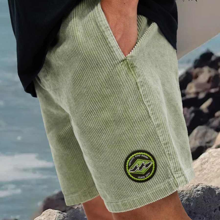 

Herren-Surfshorts Retro-Cord-Shorts 5 Zoll Für Den Strand Täglich Lässig