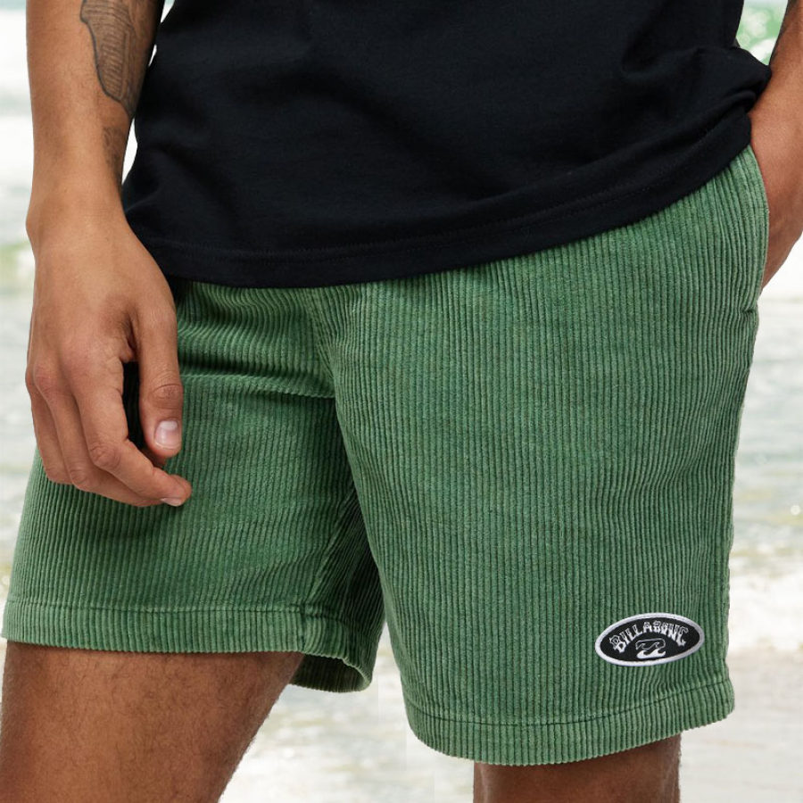

Pantalones Cortos De Surf Para Hombre Pantalones Cortos Casuales Diarios De Playa De Pana Retro De 5 Pulgadas