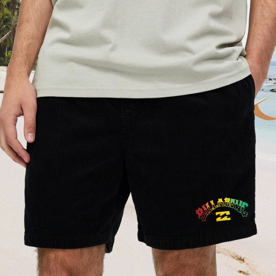 

Herren-Surfshorts Retro-Cord-Shorts 5 Zoll Für Den Strand Täglich Lässig