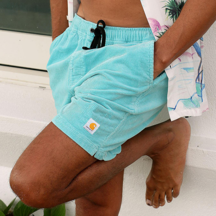 

Corduroy Surf Shorts Unisex Street Retro Skateboard Shorts