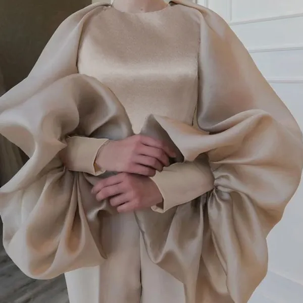Modern Fashion Round Neck Lantern Sleeve Shirt - Leanarea.chimpone.com 
