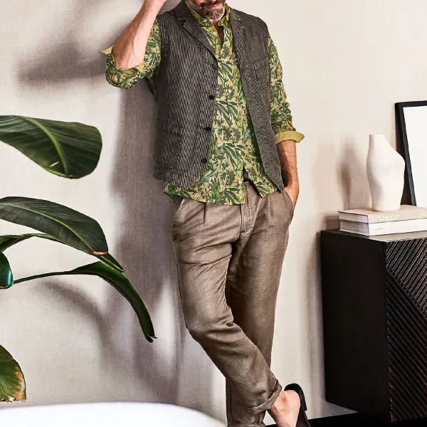 Mens dark green striped vest - Leanarea.chimpone.com 