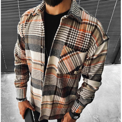 Fashion casual houndstooth check texture jacket