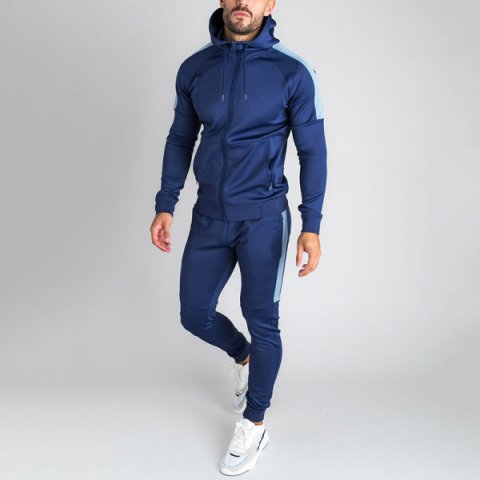 Mens casual hooded sports suit