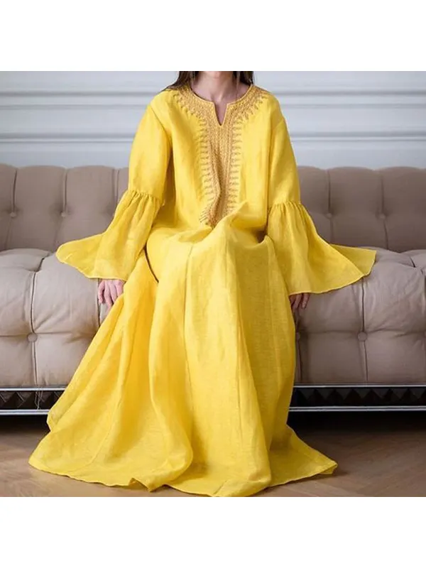 Casual V-neck flared sleeve cotton dress Only د.ب8.21 - Anystylish.com 