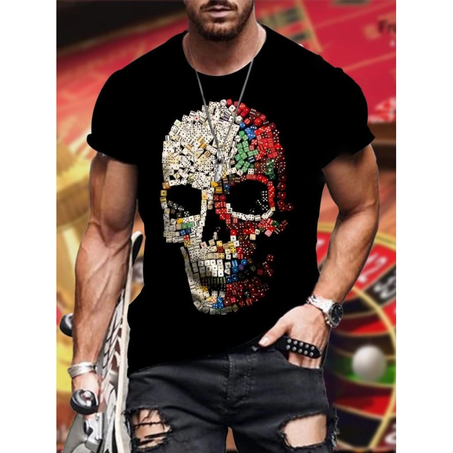 

Men's Hell Skull Art Print Short Sleeve T-shirt