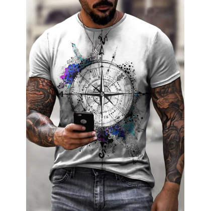 Vintage compass print T-shirt