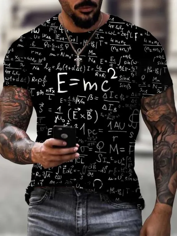 Mathematical formula printed T-shirt - Oasisjoy.com 