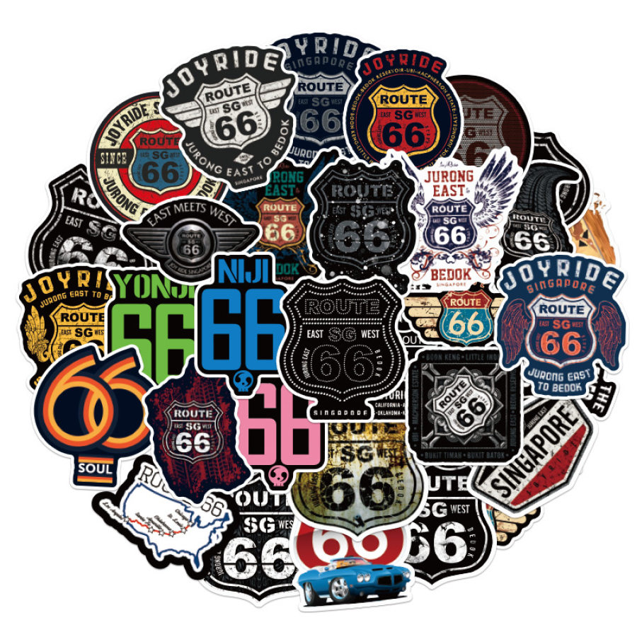 

150 Waterproof and Oilproof Road 66 Graffiti Stickers