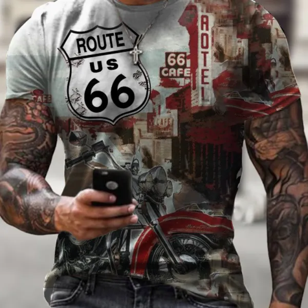 Trendy Route 66 T-shirt - Kalesafe.com 