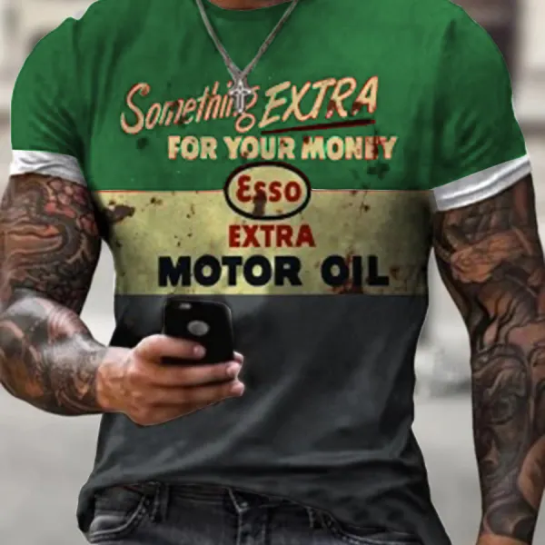 Esso Extra Motor Oil Print T-shirt - Sanhive.com 