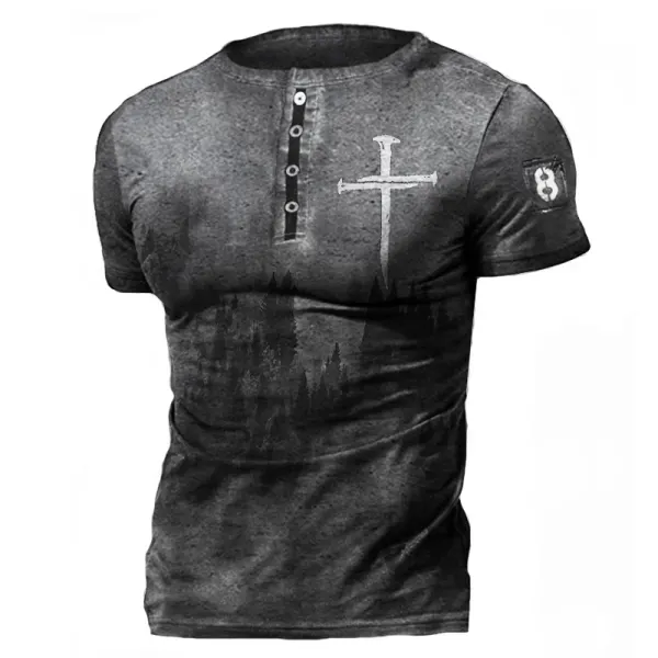 Men's Outdoor Tactical Cross Faith Printed T-shirt - Kalesafe.com 