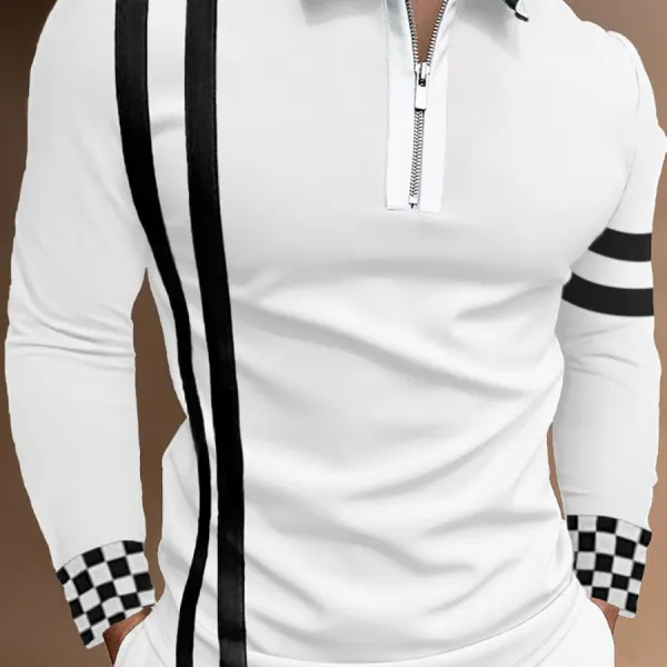 Men's Lapel Printed Fashion Gentleman POLO Shirt - Kalesafe.com 