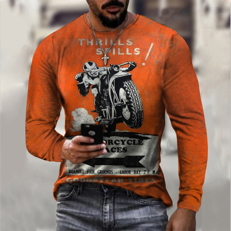 

Retro Motorcycle Long Sleeve T-shirt