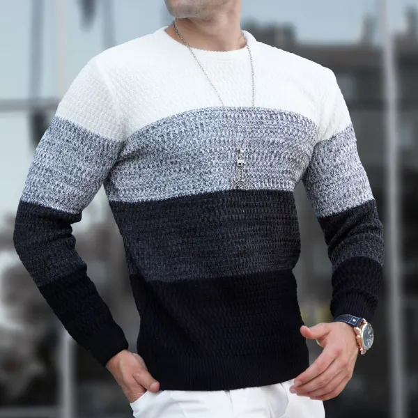Colorblock Knitted Men's Sweater - Sanhive.com 