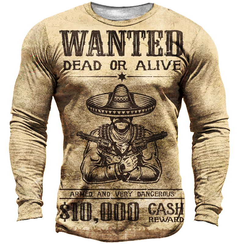 Men's Western Cowboy Outdoor Chic Retro Tactical T-shirt
